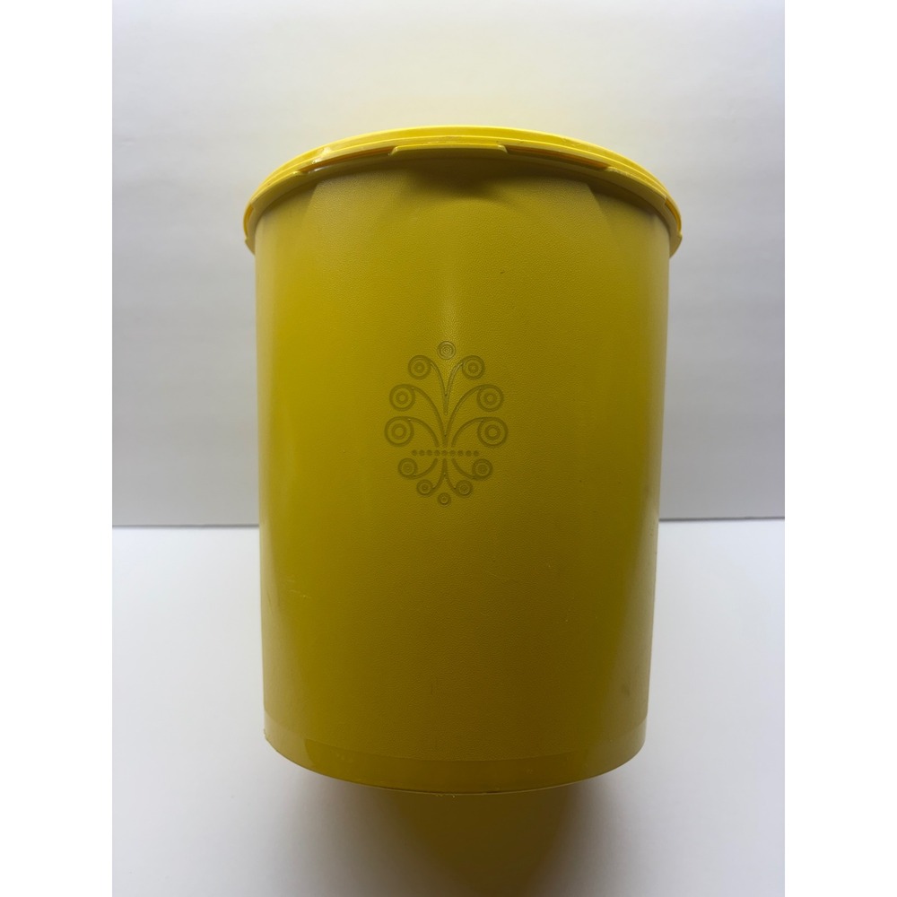 Vintage Tupperware Yellow Canister with Lid Retro MCM Kitchen Storage